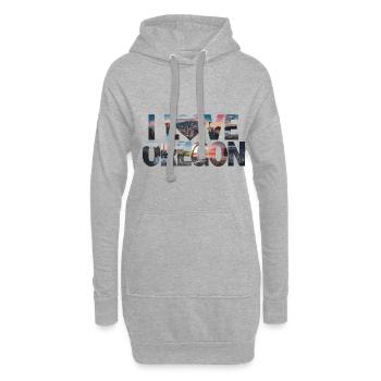 I Love Oregon für Oregon Urlauber - Hoodie-Kleid - Grau meliert - Vorne