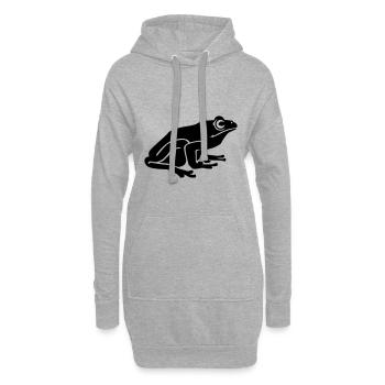 grenouille - Sweat-shirt à capuche long Femme - gris chiné - Devant