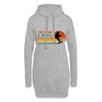 Scooter Roller Spruch Geschenk Rollen Kinder - Hoodie-Kleid - Grau meliert - Vorne