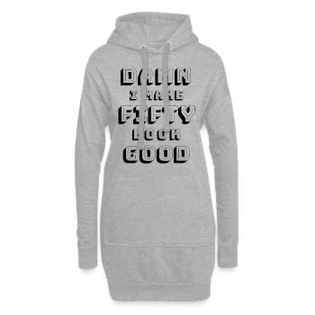 50. Geburtstag - Hoodie-Kleid - Grau meliert - Vorne