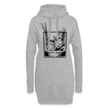 Drink Party alcool whisky alcool cocktail - Sweat-shirt à capuche long Femme - gris chiné - Devant