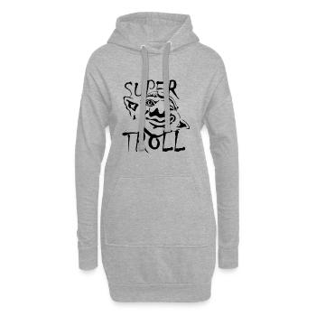 Supertroll. Superkräfte. Troll. Geschenk - Hoodie-Kleid - Grau meliert - Vorne