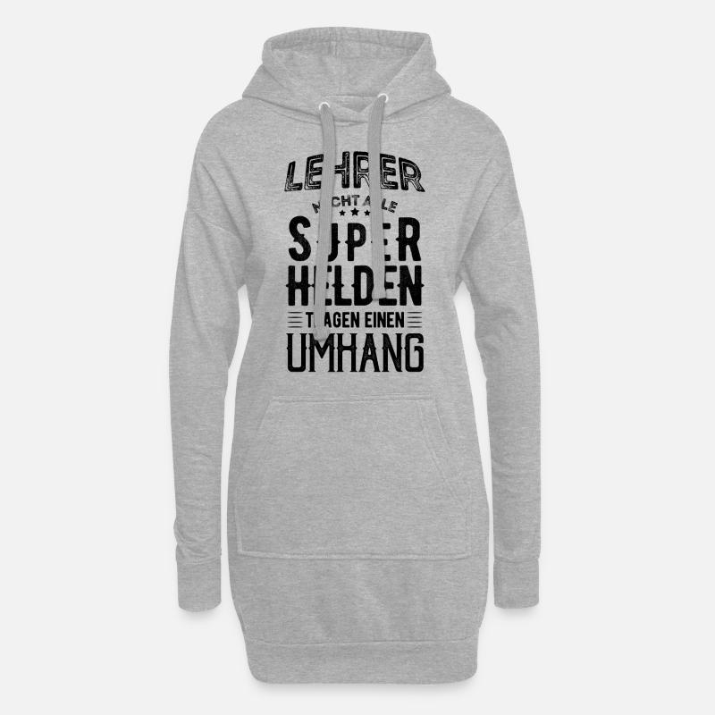 Lehrer - Hoodie-Kleid - Grau meliert