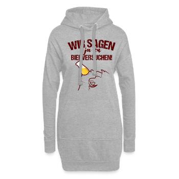Wir sagen ja zu Bierversuchen Bierspruch - Hoodie-Kleid - Grau meliert - Vorne
