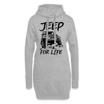 Jeep for Life - Sweat-shirt à capuche long Femme - gris chiné - Devant