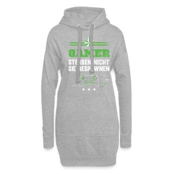 Gamer Sterben Nicht Sie Respawnen Gaming Zocker - Hoodie-Kleid - Grau meliert - Vorne