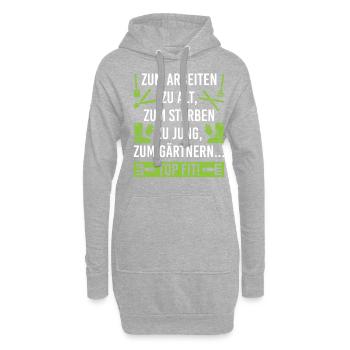 Gärtner Hobbygärtner Rentner Garten Geschenk - Hoodie-Kleid - Grau meliert - Vorne