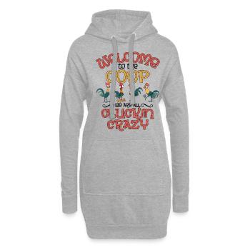 Welcome To The Coop We Are All Cluckin Crazy Shirt - Hoodie-Kleid - Grau meliert - Vorne