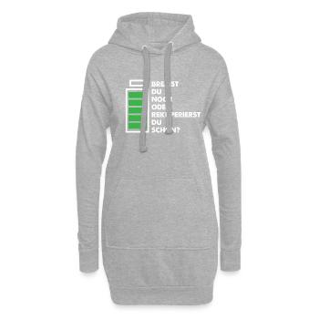 Elektroauto E-Auto Akku Rekuperieren Geschenk - Hoodie-Kleid - Grau meliert - Vorne