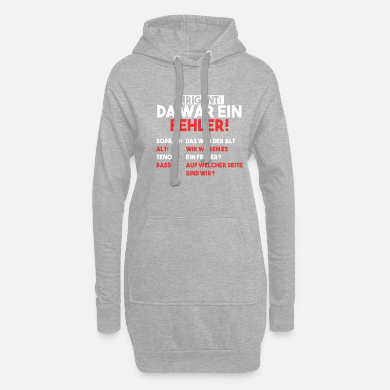 Dirigent Chor Sopran Alt Tenor Chorleiter Geschenk - Hoodie-Kleid - Grau meliert