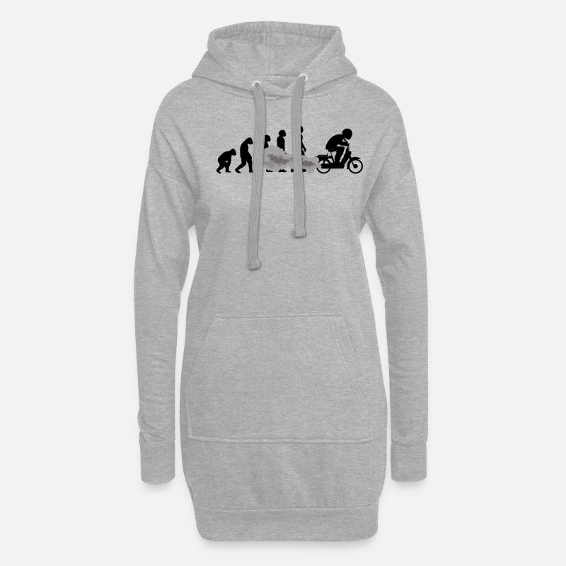 Mofa Mofaroller EVOLUTION Moped Mofafahrer Mofa - Hoodie-Kleid - Grau meliert