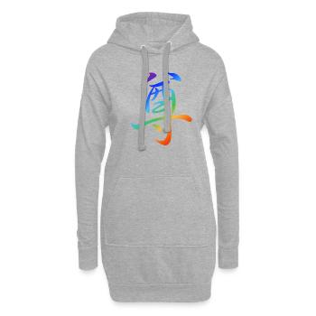 "Respekt" - Chinesisches Schriftzeichen Kanji LGBT - Hoodie-Kleid - Grau meliert - Vorne