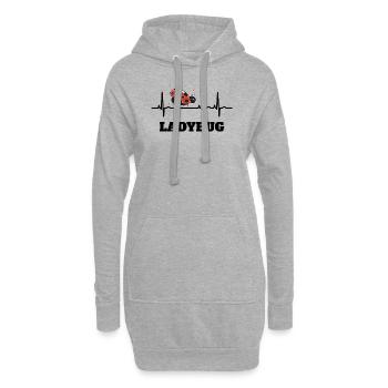 Marienkäfer Marienkäfer EKG Geschenkidee - Hoodie-Kleid - Grau meliert - Vorne