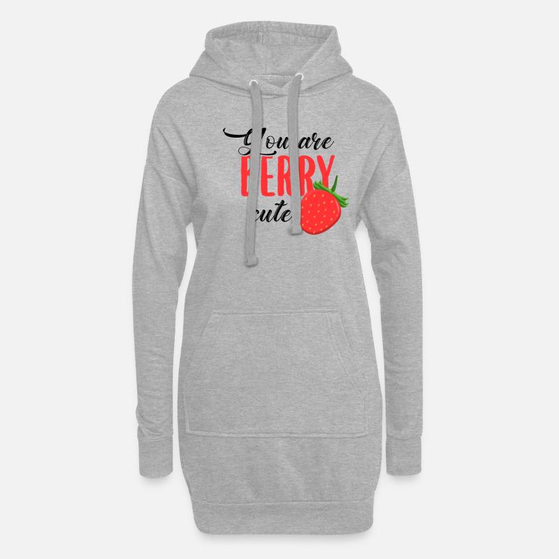 Erdbeere - Hoodie-Kleid - Grau meliert