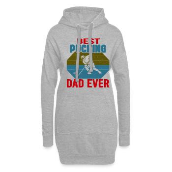 HOCKEY DAD hockey papa homme cadeau rétro - Sweat-shirt à capuche long Femme - gris chiné - Devant