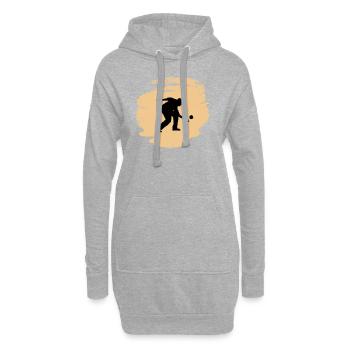 Boule Bocce joueur de pétanque - Sweat-shirt à capuche long Femme - gris chiné - Devant