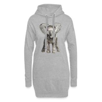 Elefant Baby - Hoodie-Kleid - Grau meliert - Vorne