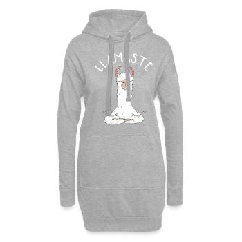 Lamaste - lustige Lama Alpaka-Liebhaber Geschenk - Hoodie-Kleid - Grau meliert - Vorne