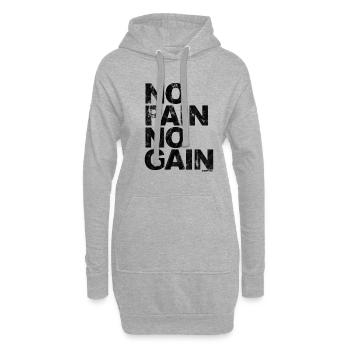 No Pain No Gain - Training Fitness Männer Frauen - Hoodie-Kleid - Grau meliert - Vorne
