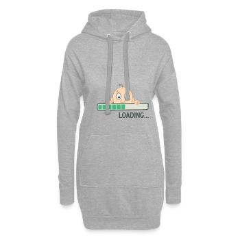 Loading Young pregnancy Expectant mother - Sweat-shirt à capuche long Femme - gris chiné - Devant