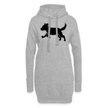 Niedlicher Hund Welpen Nachwuchs Hundebaby - Hoodie-Kleid - Grau meliert - Vorne