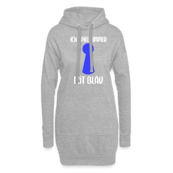 Ich Spiele Immer mit Blau Brettspiele - Hoodie-Kleid - Grau meliert - Vorne