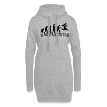 Abi 2022 Abitur passé Evolution rétro noir - Sweat-shirt à capuche long Femme - gris chiné - Devant