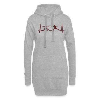 Fechten Herzschlag Games Fechter Spiele Fechten - Hoodie-Kleid - Grau meliert - Vorne