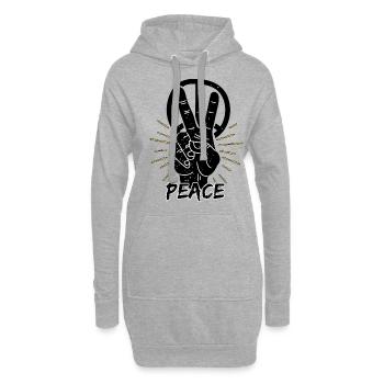Paix Liberté Idée cadeau de paix - Sweat-shirt à capuche long Femme - gris chiné - Devant
