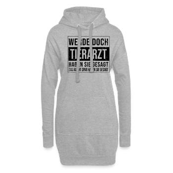Veterinär Geburtstag Arbeit witzige Tierarzt - Hoodie-Kleid - Grau meliert - Vorne