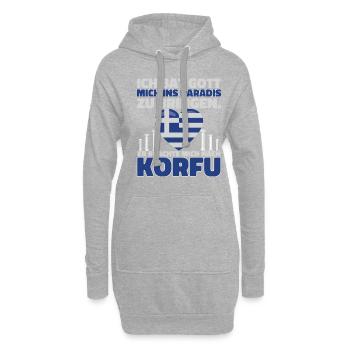 Gott Paradies Korfu Griechenland Urlauber - Hoodie-Kleid - Grau meliert - Vorne