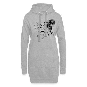 Méduse - Sweat-shirt à capuche long Femme - gris chiné - Devant