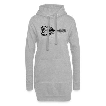 Guitare - Sweat-shirt à capuche long Femme - gris chiné - Devant