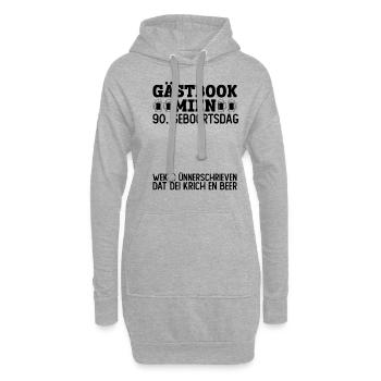 90 Geburtstag Plattdeutsch Gästebuch Norddeutsch - Hoodie-Kleid - Grau meliert - Vorne
