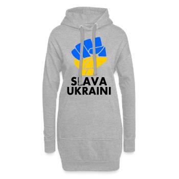 Ukraine - Sweat-shirt à capuche long Femme - gris chiné - Devant