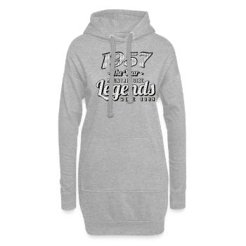 VTT-Mountainbiker 1957 Naissance Anniversaire VTT - Sweat-shirt à capuche long Femme - gris chiné - Devant