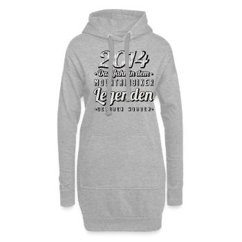MTB-Mountainbiker 2014 Jahrgang Geburtstag MTB - Hoodie-Kleid - Grau meliert - Vorne