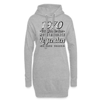 MTB-Mountainbiker 1970 Jahrgang Geburtstag MTB - Hoodie-Kleid - Grau meliert - Vorne