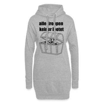 Alle droppen, keiner lootet - Hoodie-Kleid - Grau meliert - Vorne