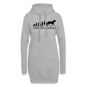 Harnais de chevaux de trot Chevaux de sport équestre - Sweat-shirt à capuche long Femme - gris chiné - Devant