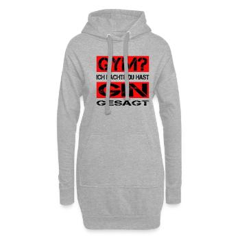 GYM? - Ich dachte du hast GIN gesagt - Fitness - Hoodie-Kleid - Grau meliert - Vorne
