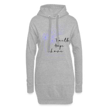 Cancer de l’œsophage de la pervenche en avril - Sweat-shirt à capuche long Femme - gris chiné - Devant