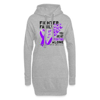 Frühgeburtsbewusstes Lila Schleife - Hoodie-Kleid - Grau meliert - Vorne