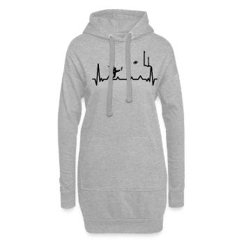 Joueur de football Rugby Ball Match de football - Sweat-shirt à capuche long Femme - gris chiné - Devant