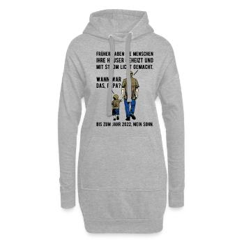 Heizkosten Stromkosten Inflation Spruch Silvester - Hoodie-Kleid - Grau meliert - Vorne