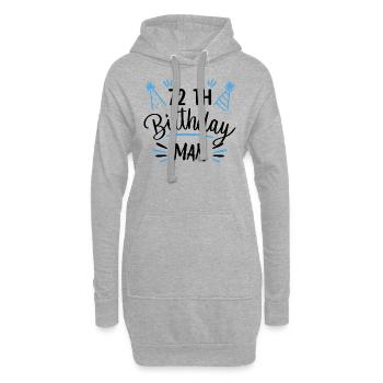 72 ans - cadeau d'anniversaire 72 ans - Sweat-shirt à capuche long Femme - gris chiné - Devant
