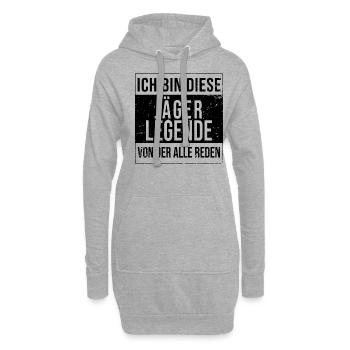 Jäger-Waidmann Geburtstag geboren Legende - Hoodie-Kleid - Grau meliert - Vorne