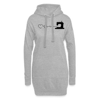 Näherin Nähen Schneiderin - Hoodie-Kleid - Grau meliert - Vorne