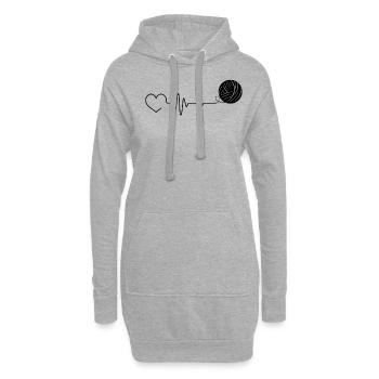 Tricot Tricot Crochet Tricoteur - Sweat-shirt à capuche long Femme - gris chiné - Devant