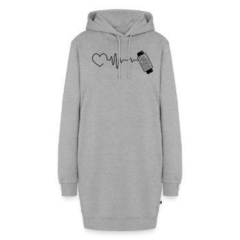 Näherin Nähen Schneiderin - Hoodie-Kleid - Grau meliert - Vorne